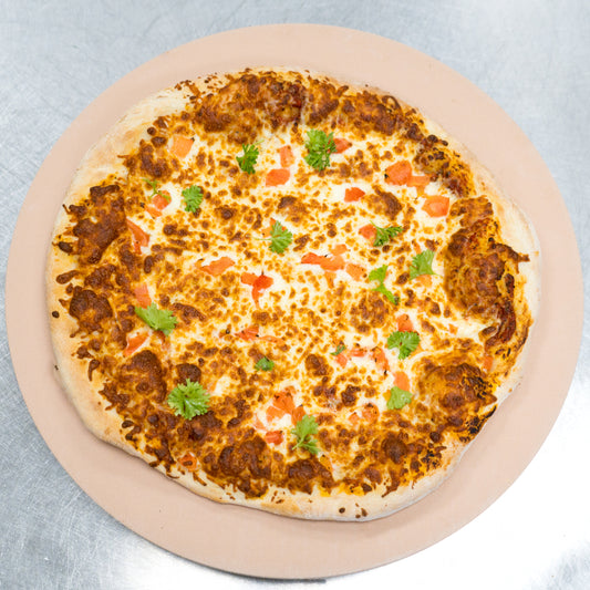 Pizza Margarita (sauce tomate à l'ail, fromage, persil, tomates)