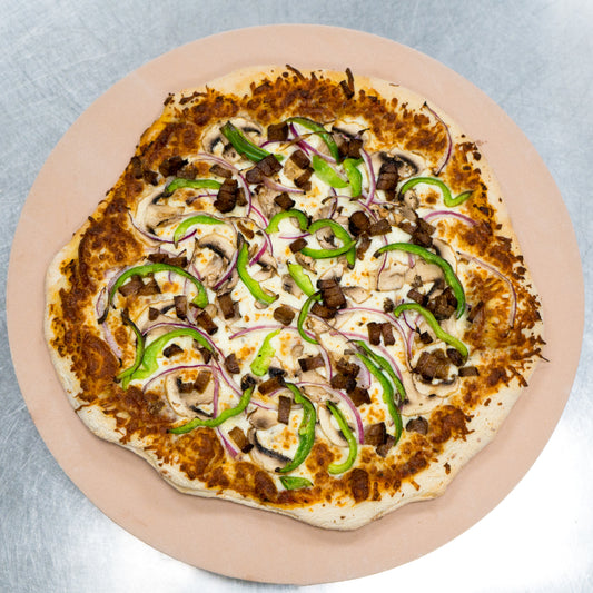 Pizza spéciale POPA (sauce à la viande, pepperoni, champignons, oignons, fromage, poivrons, saucisse italienne)