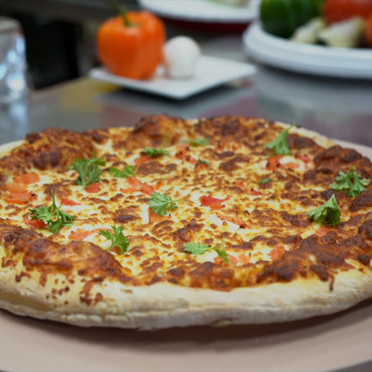 Margarita Pizza (garlic tomatoes sauce, cheese, parsley, tomatoes)